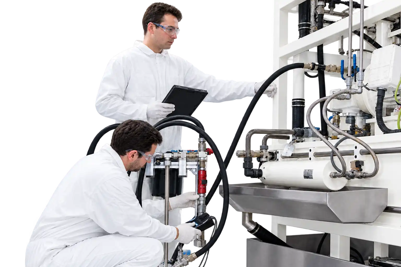 Maintenance of a breathing air production and treatment system
